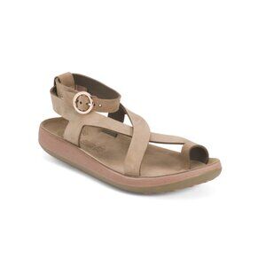 FANTASY SANDALS Khaki Made In Greece Leather Nicole Strappy Sandals